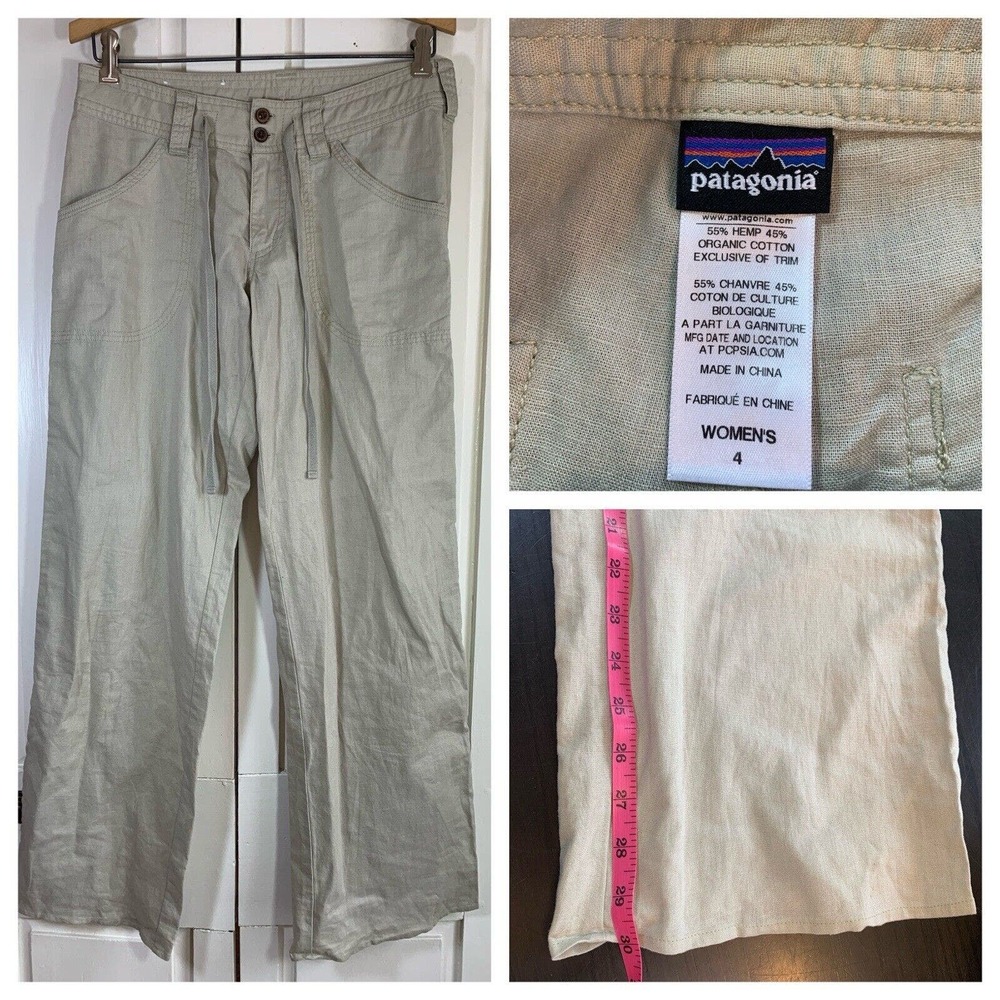 Patagonia Pants Women’s 4 Hemp Organic Cotton Wide Leg Drawstring Gorpcore READ